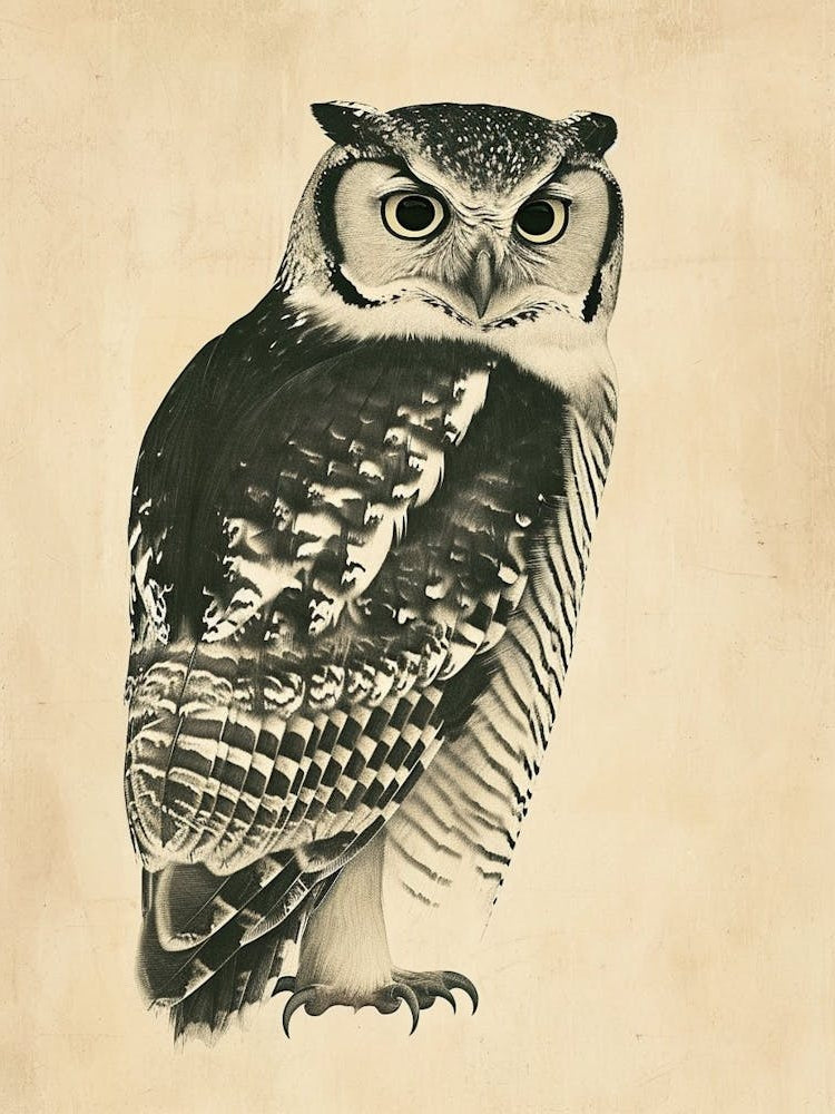 Northern Hawk Owl Vintage Illustration 2