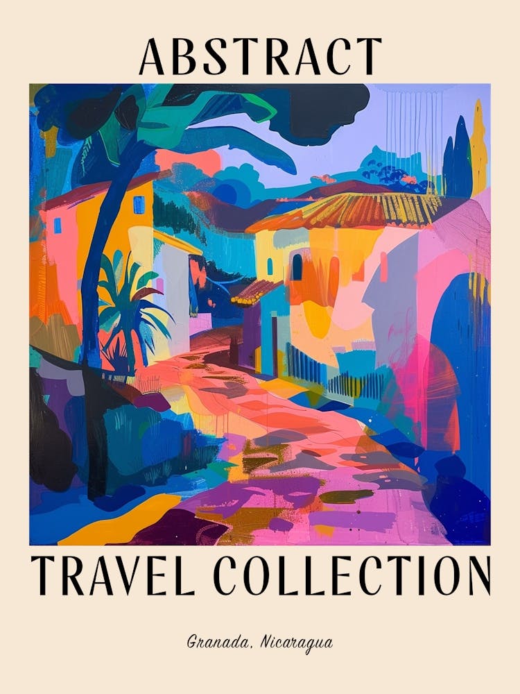 Abstract Travel Collection Poster Granada Nicaragua 4