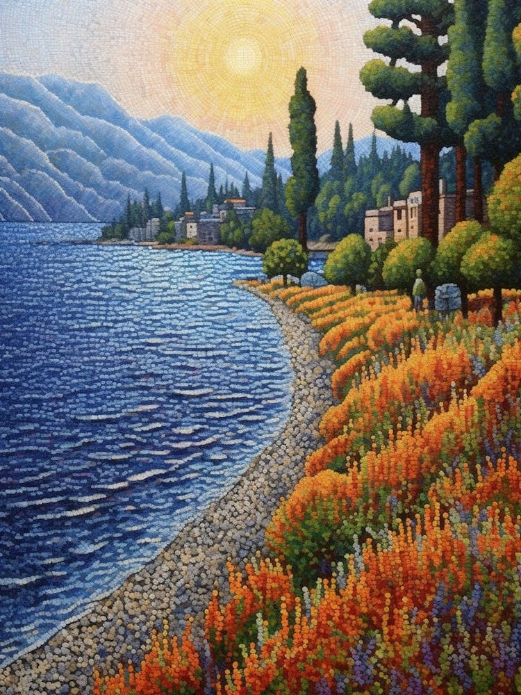 Lake Chelan Washington Pointillism 10