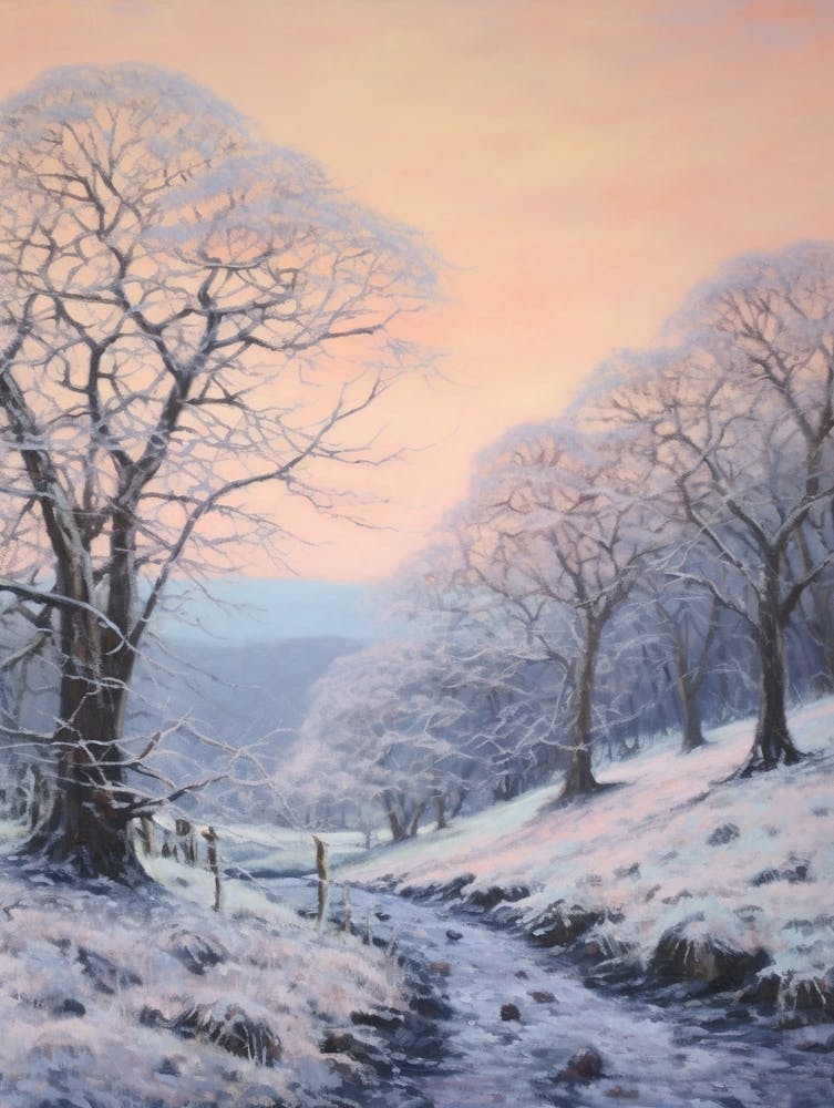 Verträumtes Wintergemälde Exmoor National Park England 3