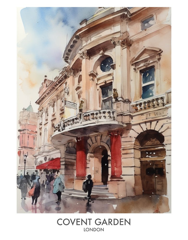 Covent Garden 1 Watercolour Travel Poster