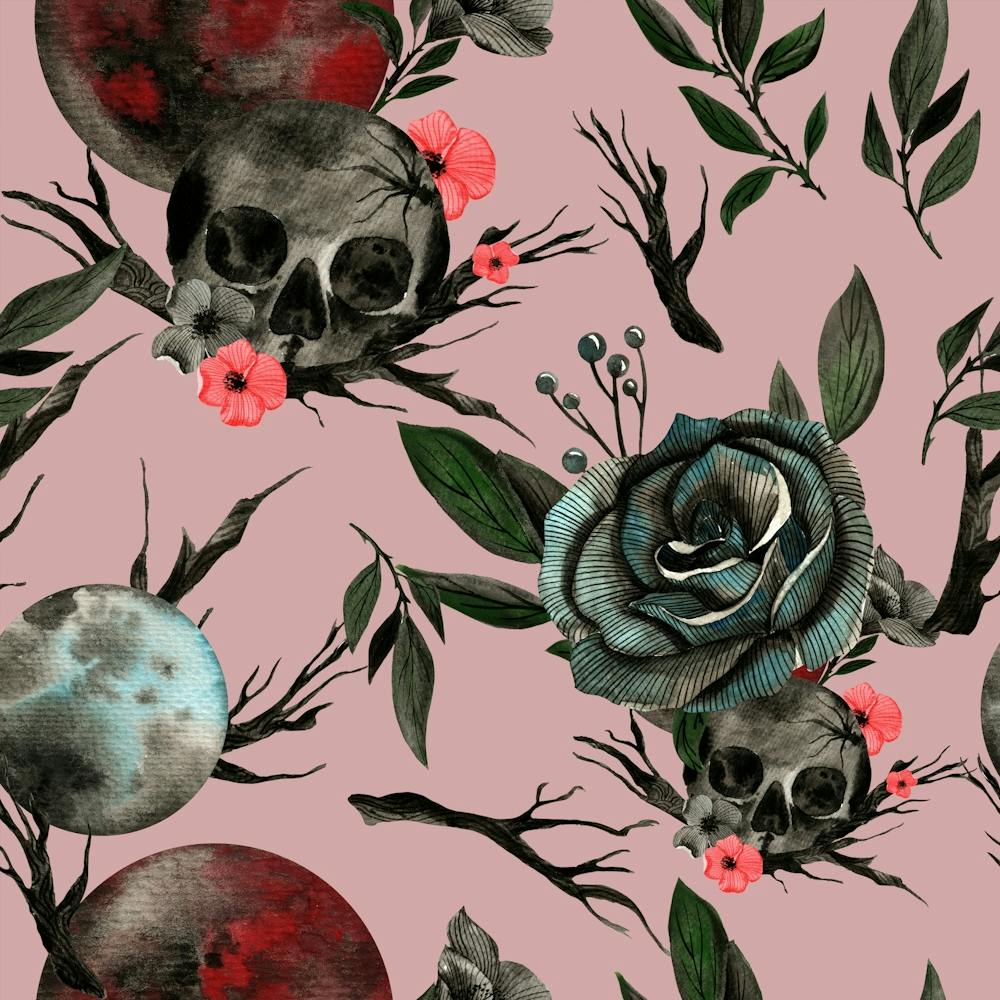 Skulls And Roses gothic pattern