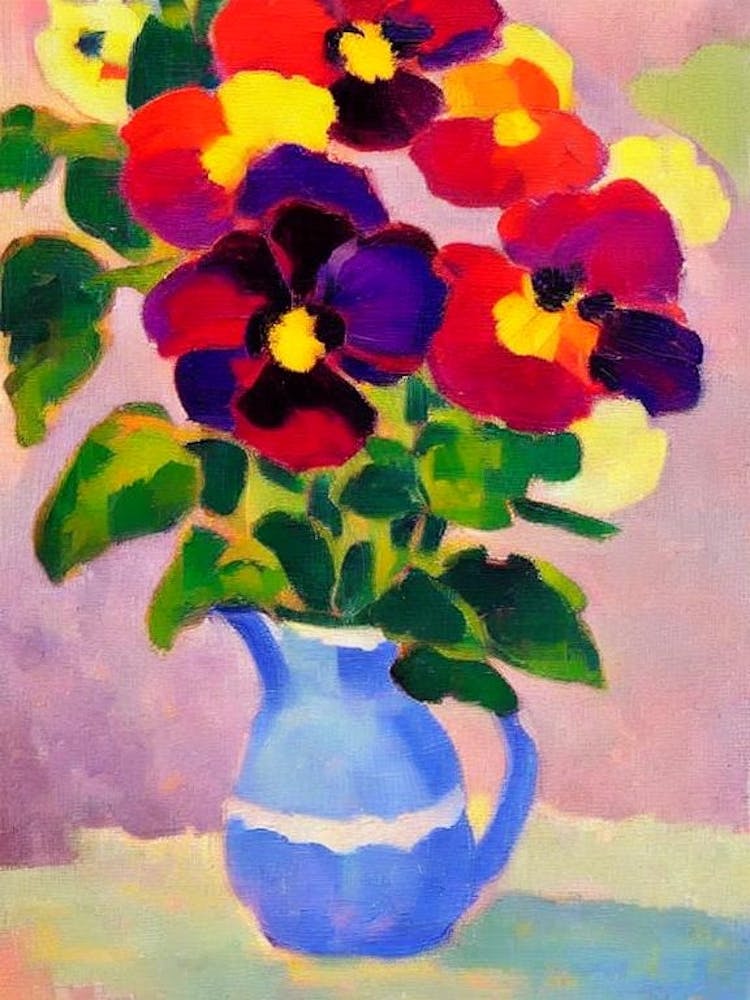 Pansy Floral Abstract Block Colour 1 1 Flower