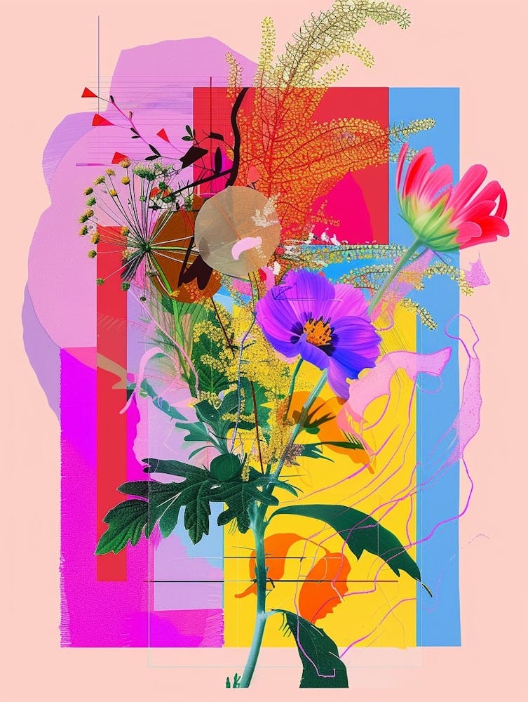 Baby S Breath 4 Neon Flower Collage