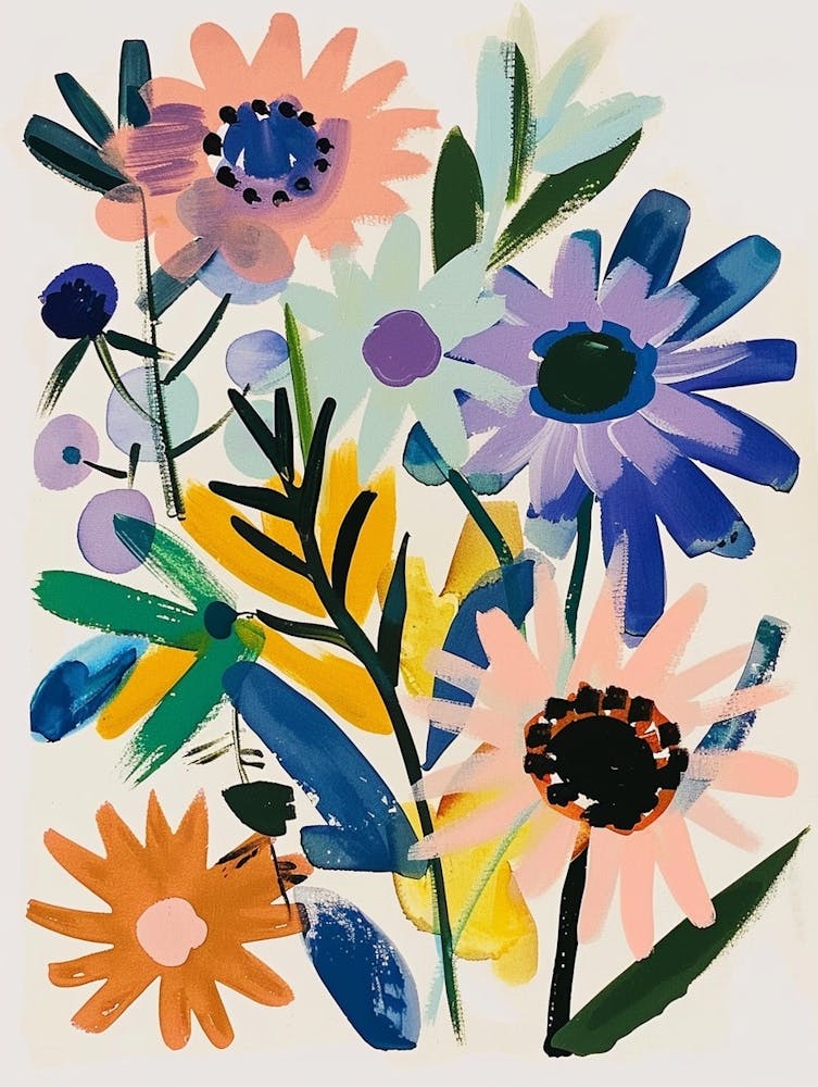 Painted Florals Asters 3
