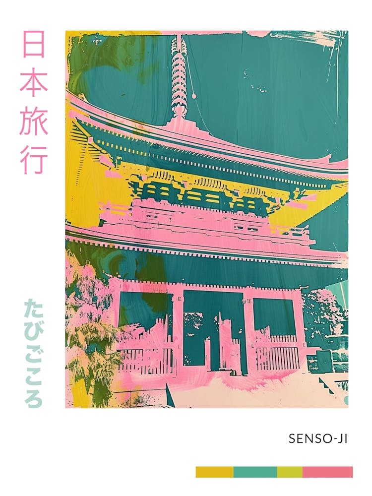 Senso Ji In Tokyo Duotone Silkscreen Poster 3