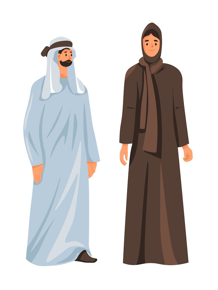 United Arab Emirates Man And Woman In Clothes