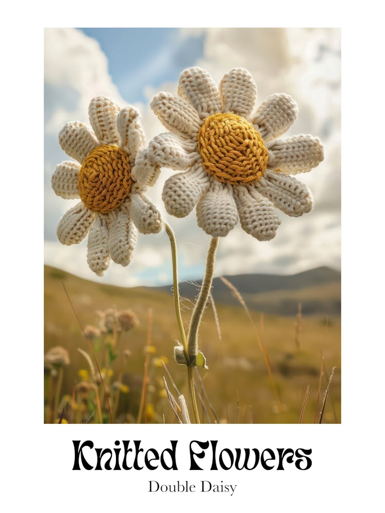 Knitted Flowers Double Daisy 2