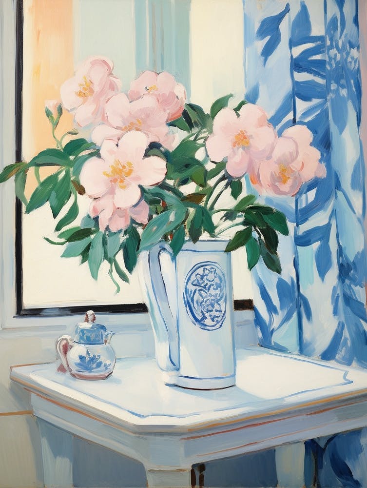 A Vase With Camellia, Flower Bouquet 2
