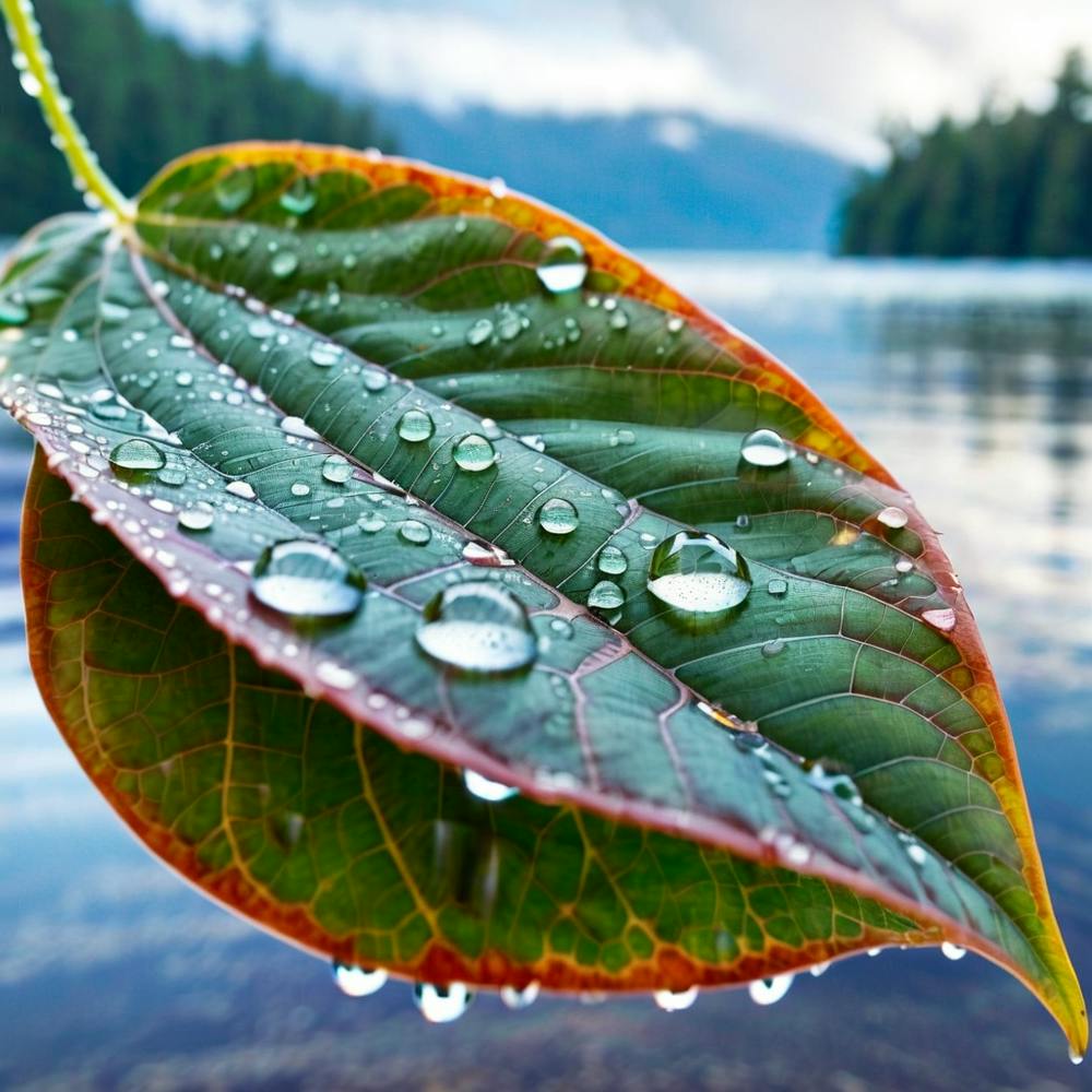 Leaf With Water Droplets 1