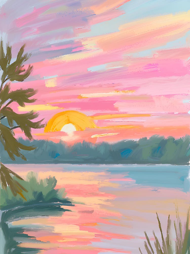 Sonnenuntergang auf dem See