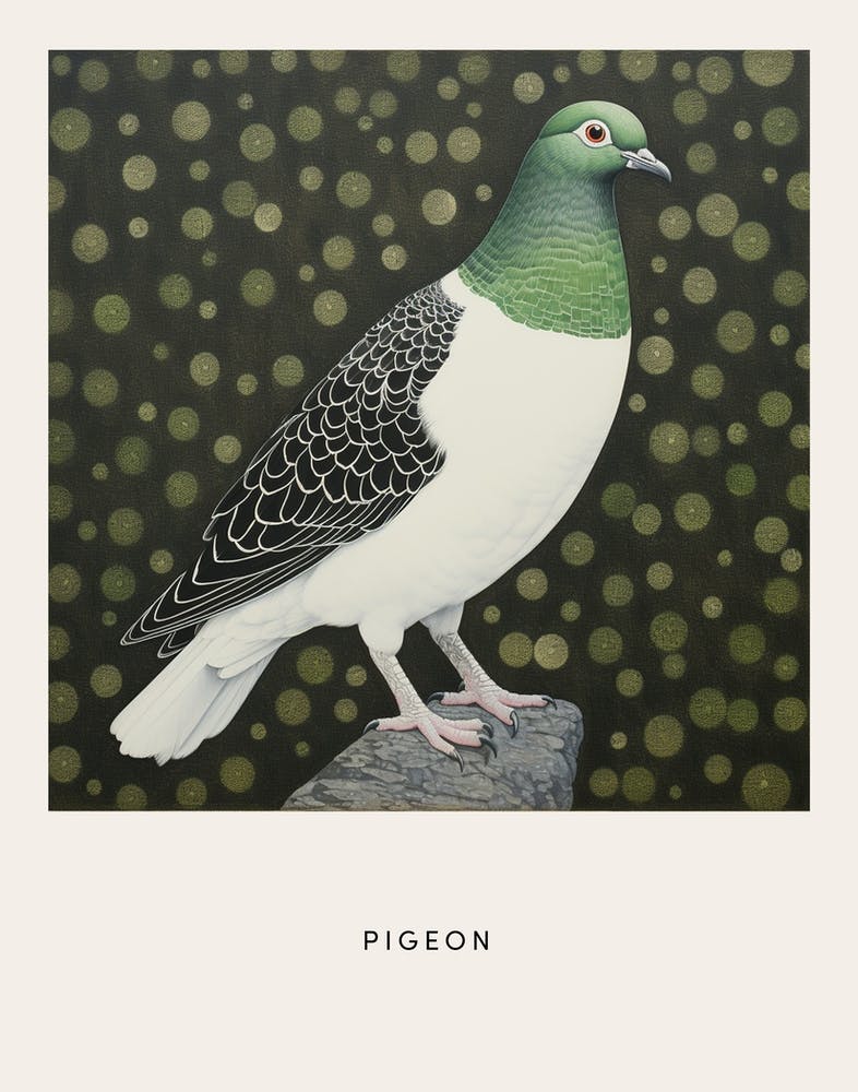 Ohara Koson Inspired Bird Painting Pigeon 3 Poster