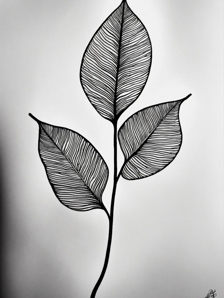 Blatt in Schwarz-Weiß
