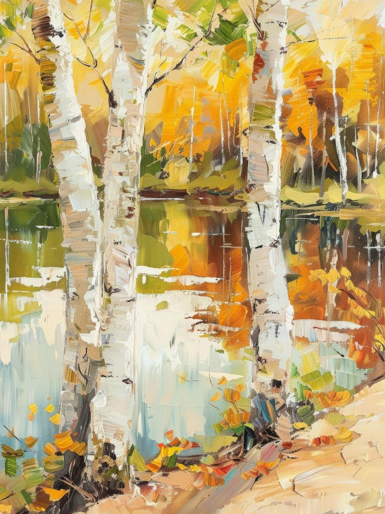Birch Trees By The Lake 4