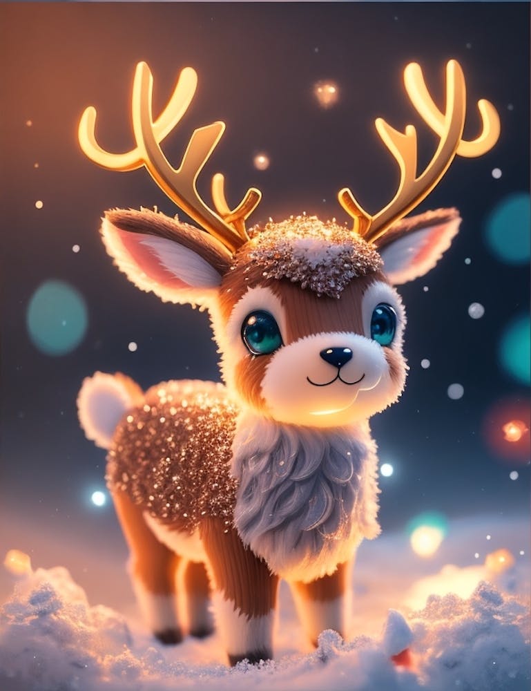 Reindeer In The Snow