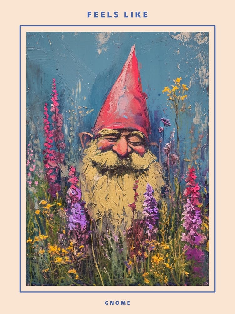 Kitsch Gnomes In The Garden 3 Poster