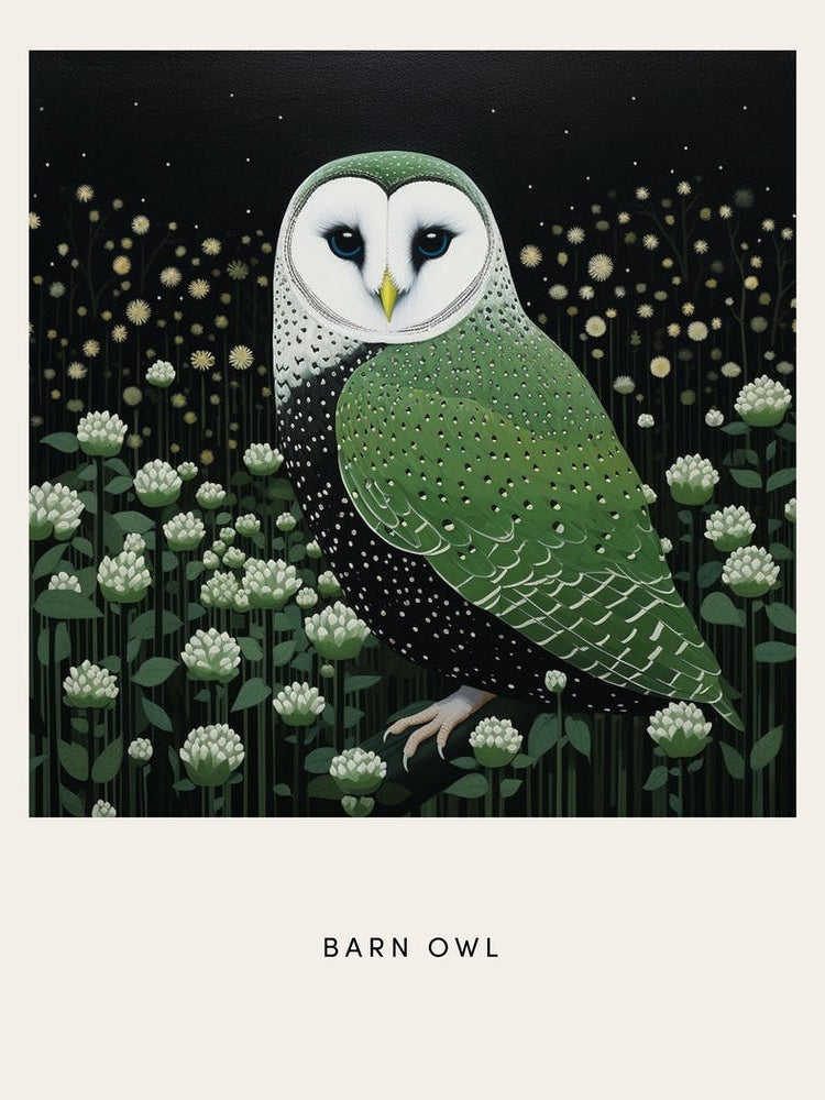 Ohara Koson Inspired Bird Painting Barn Owl 2 Poster