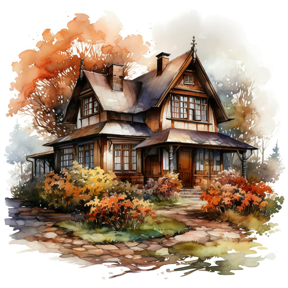Watercolor House 1
