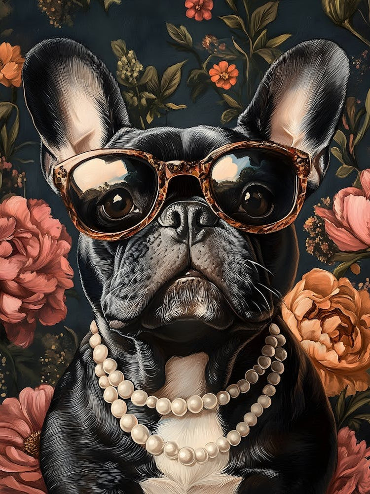 Frenchie And Flowers 2
