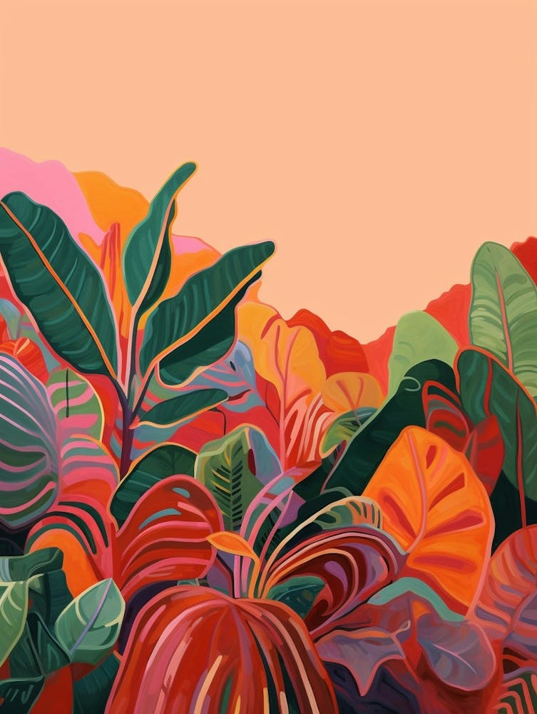 Boho Plant Painting Croton 3