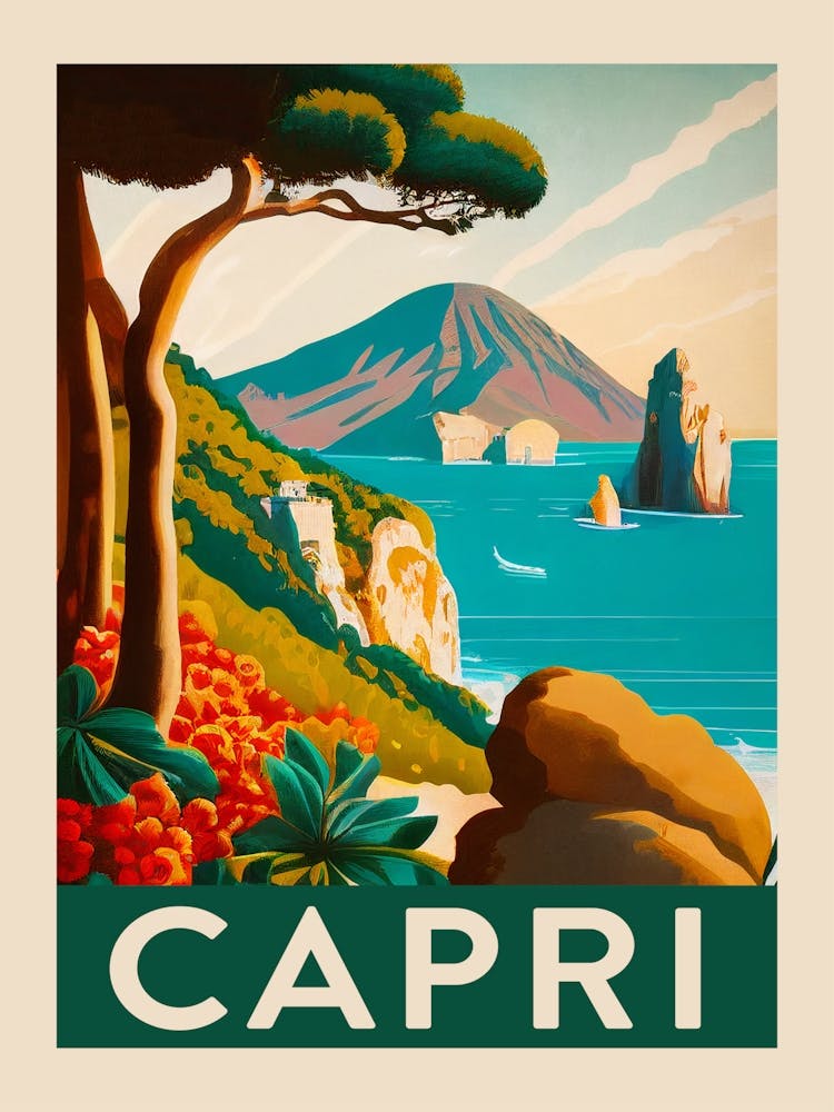 Capri Vintage Travel Poster