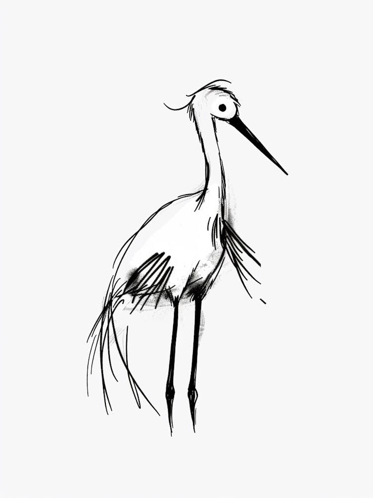 B&W Stork