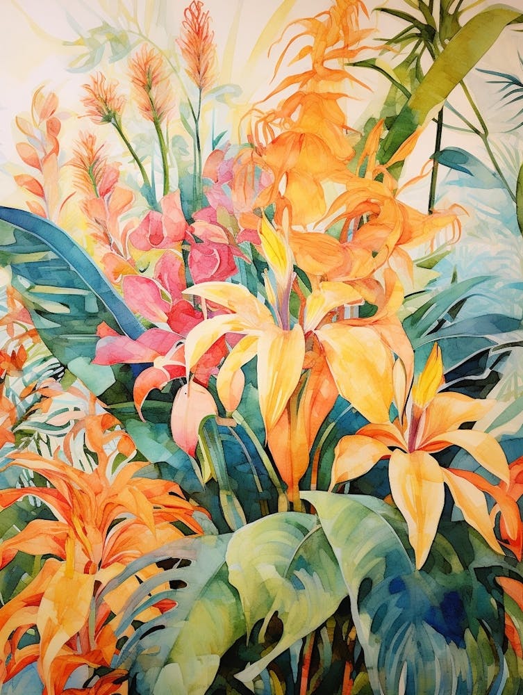 Tropical Plant Painting Cast Iron Plant 1