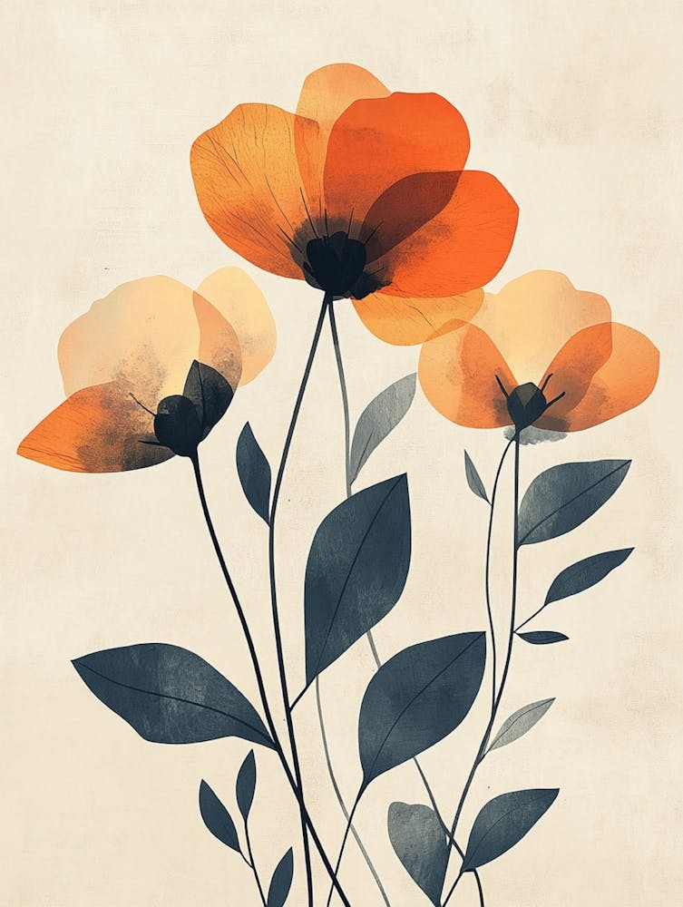 Orange Mohnblumen 6
