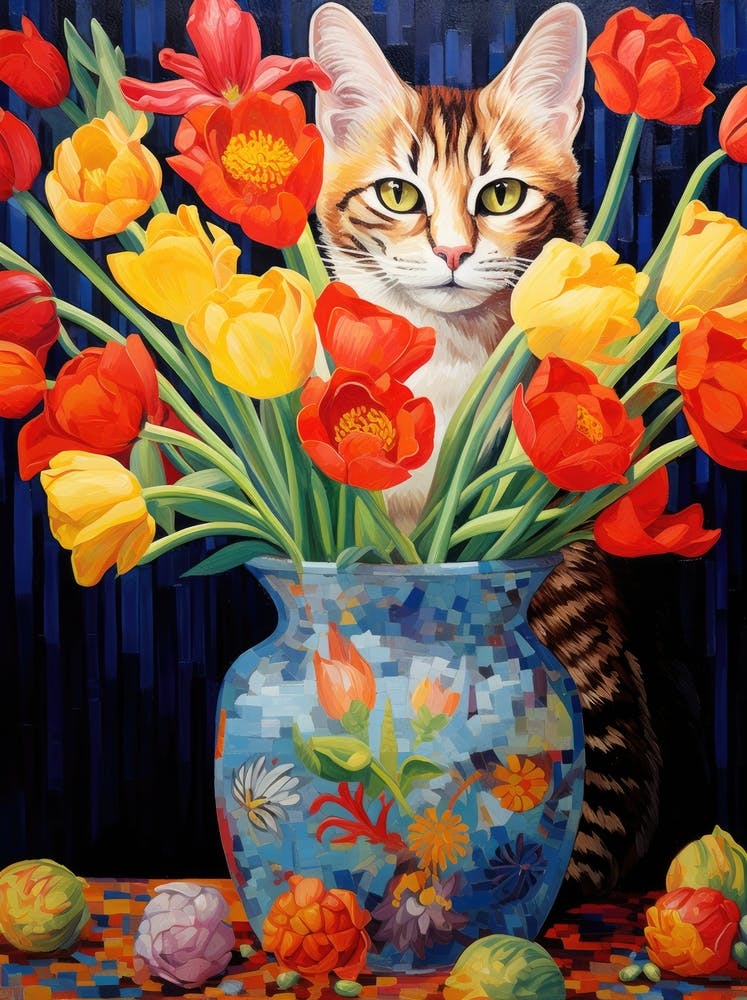Cat In A Vase