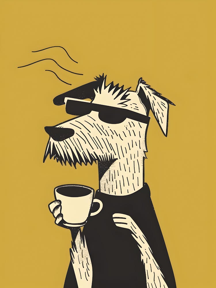 Dog With A Cup Of Coffee 2