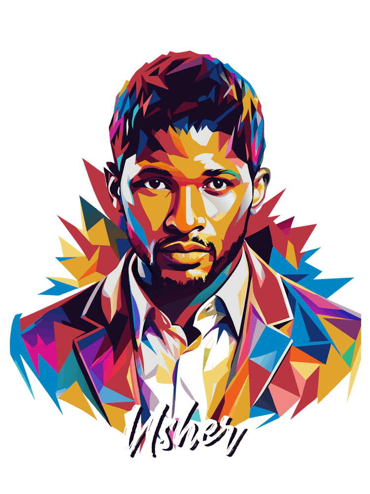 Usher 02 Portrait Music Icon WPAP Pop Art Style