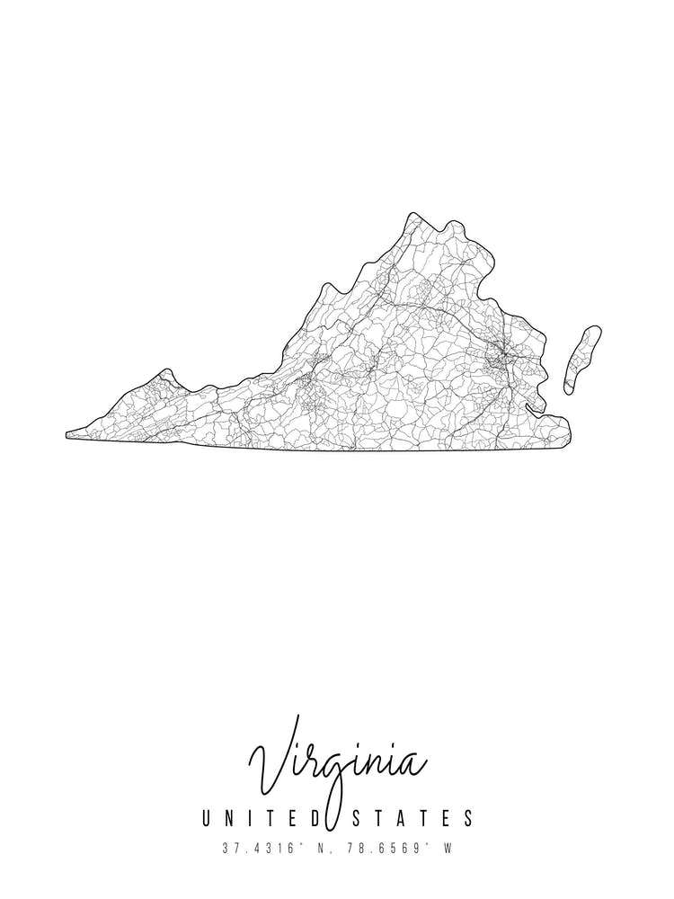 Virginia Minimal Street Map