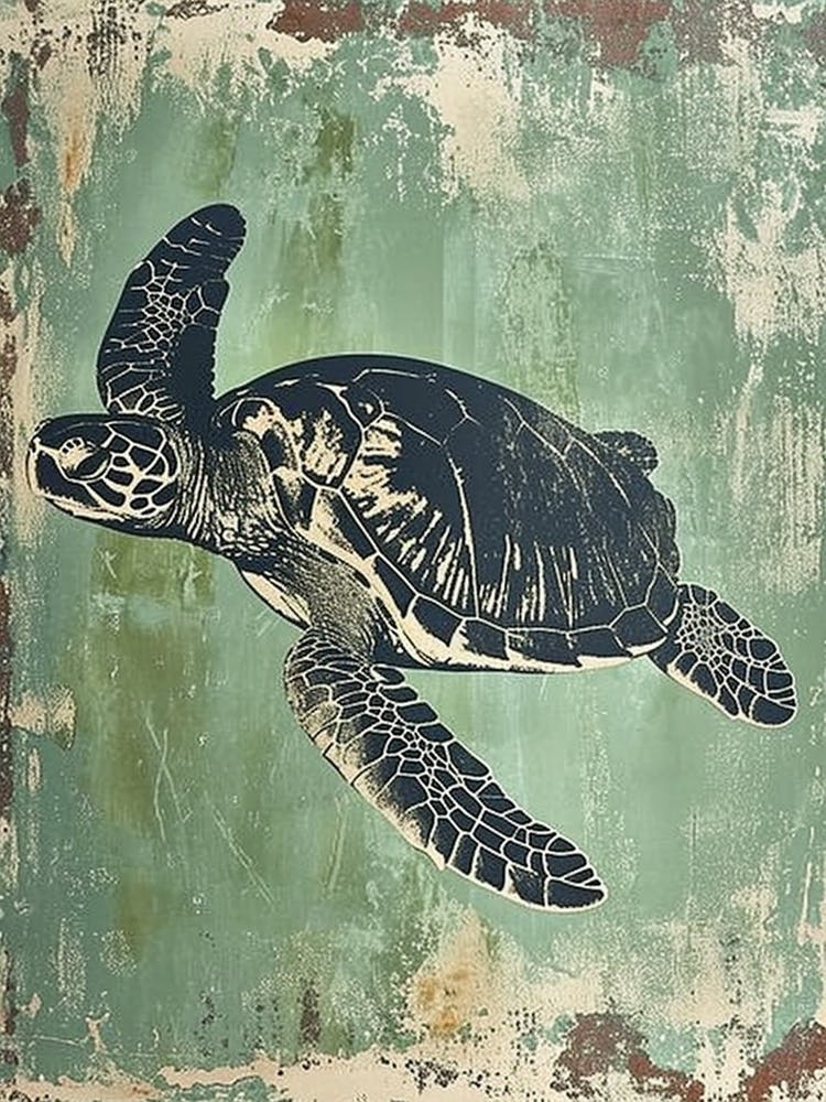 Vintage Sea Turtles Silkscreen Inspired 1
