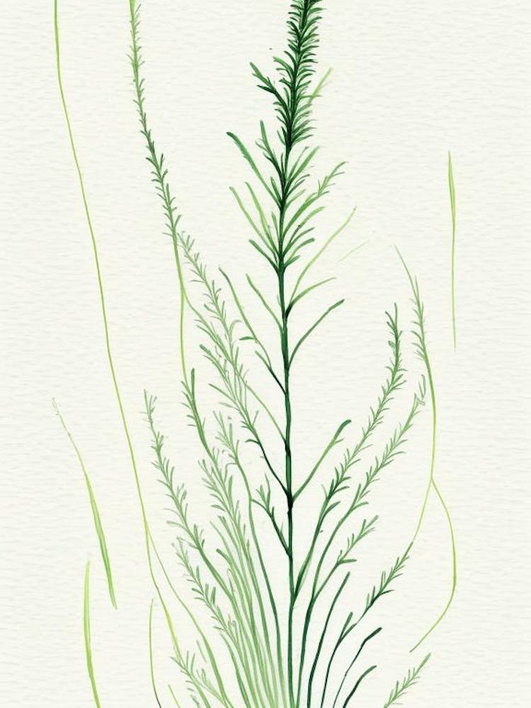 Horsetail Herb Minimalist Watercolour 2