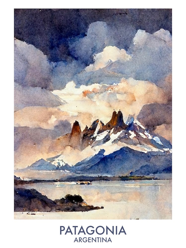 Patagonia Argentina Watercolour Travel