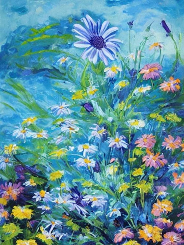Osteospermum Blumen-Print Helles Gemälde Blume