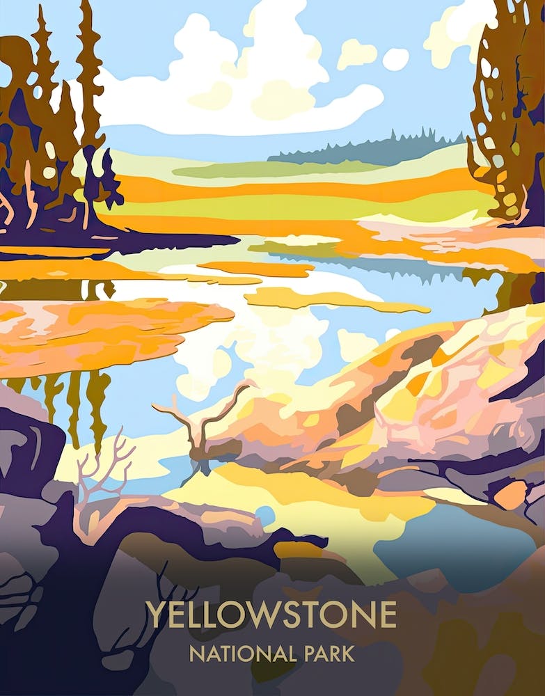 Yellowstone Nationalpark – Reiseplakat im Matisse-Stil 6