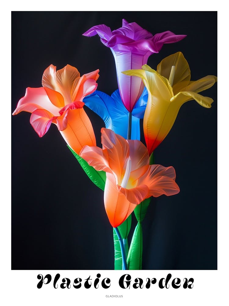 Bright Inflatable Flowers Poster Gladiolus 1