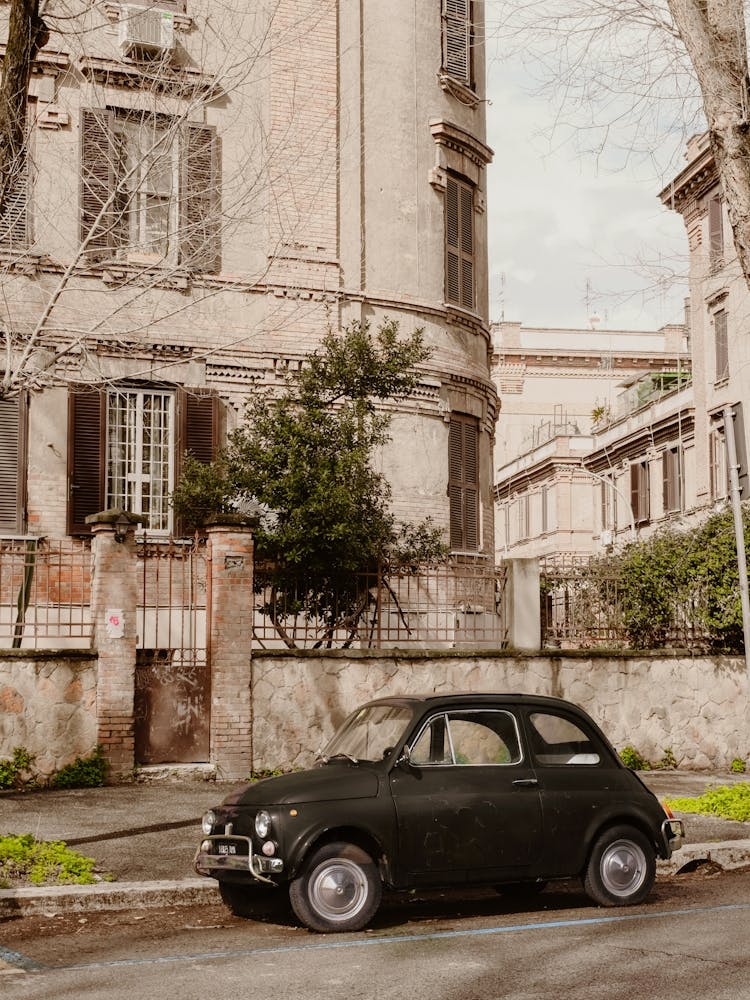 Fiat Cinquecento In The Street, Rome