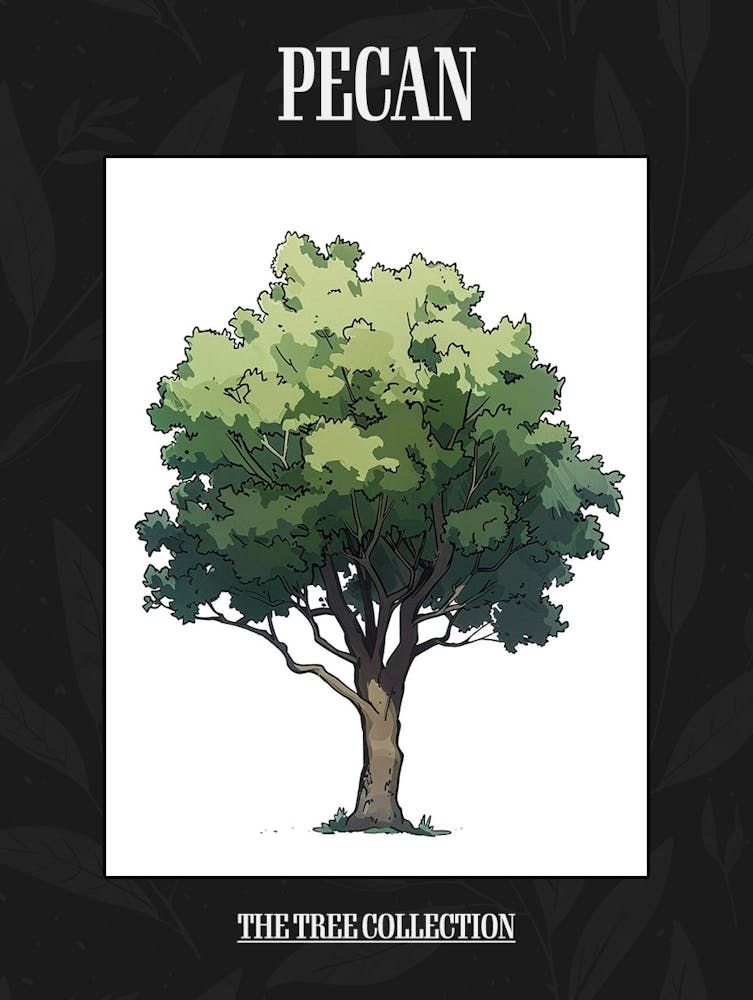 Pecan Tree Pixel Illustration 2 Poster