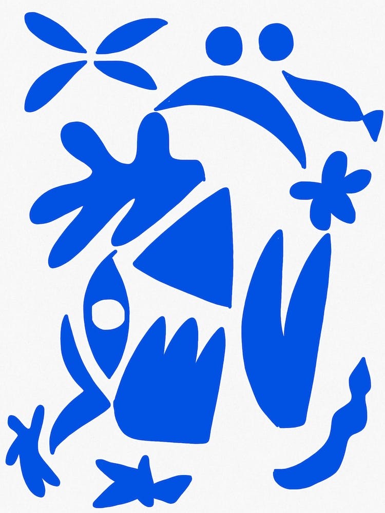 Forme Bleue sur Fond Blanc
