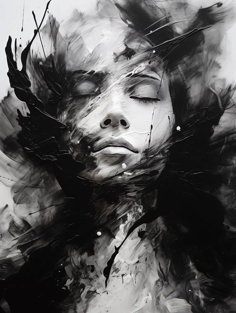 Silence Abstract Black And White 10