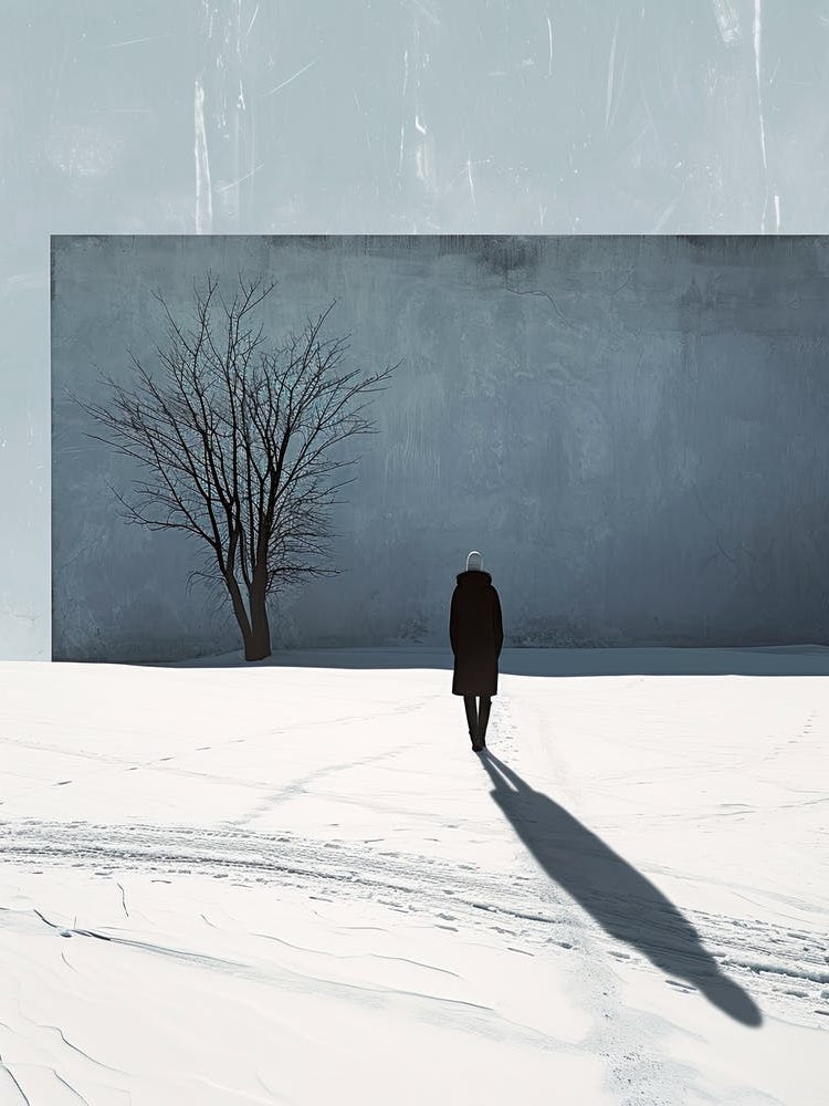 Man Walking In The Snow, Sweden Minimalism