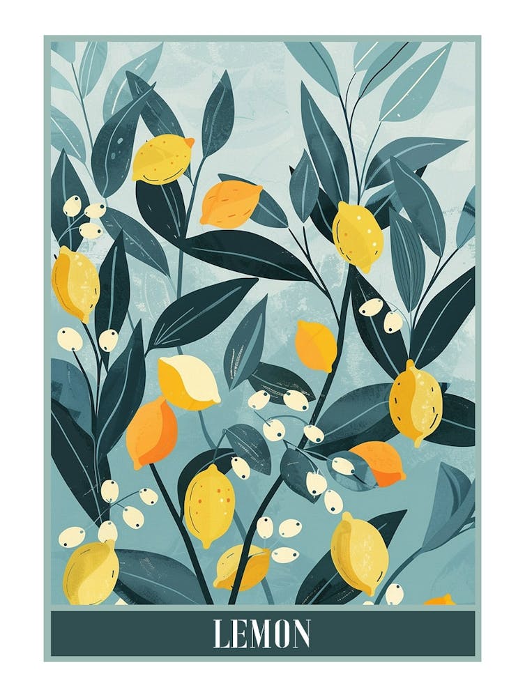 Lemon Tree Flat Illustration 6 Poster