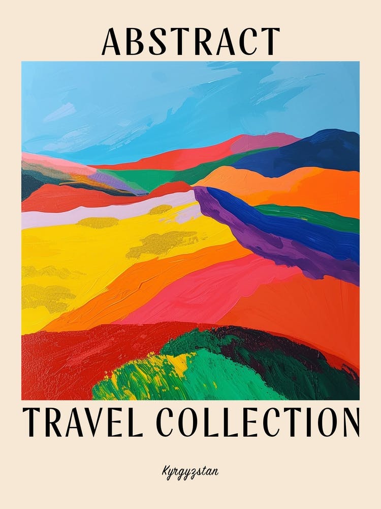 Abstract Travel Collection Poster Kyrgyzstan 6