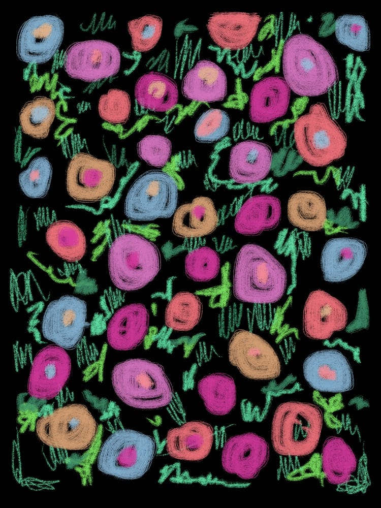 Flowers In The Night Pattern