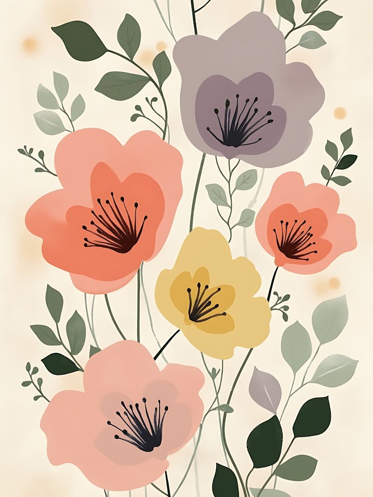 Blush Pink Botanical Illustration