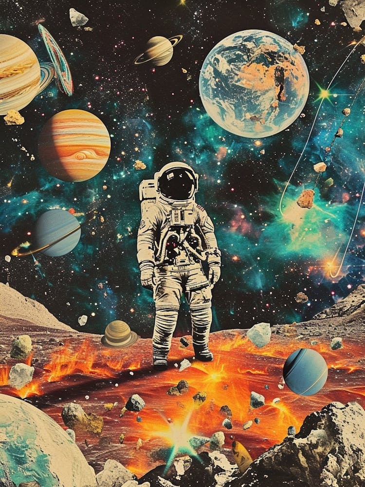 Retro Kitsch Space Collage 1