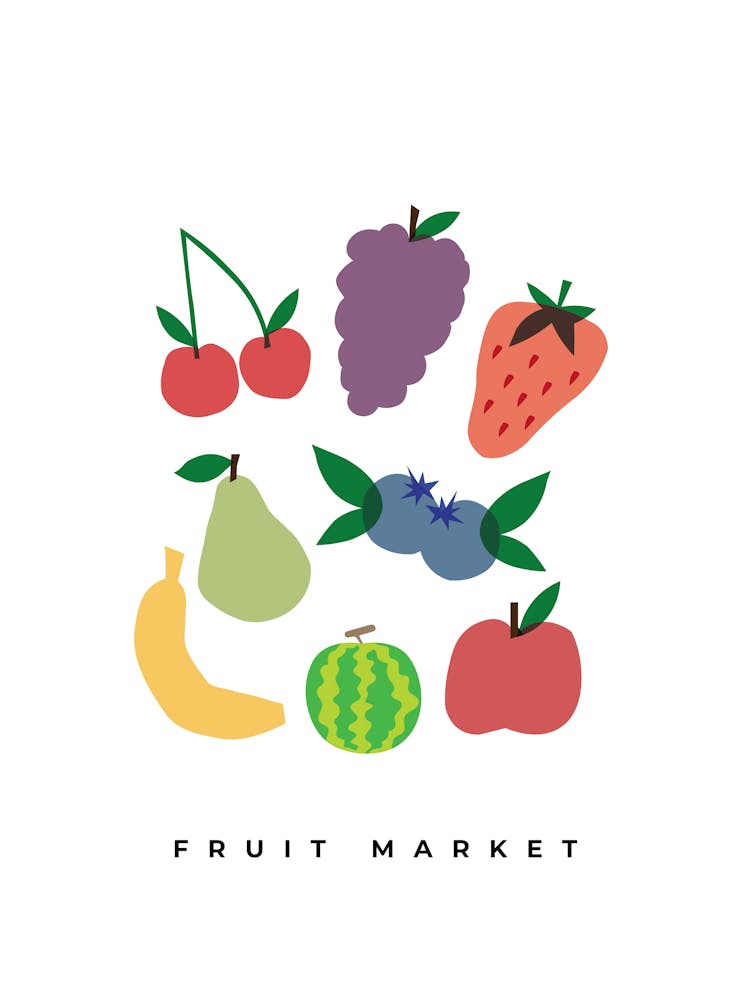 Fruit Market, Kitchen, Illustrations