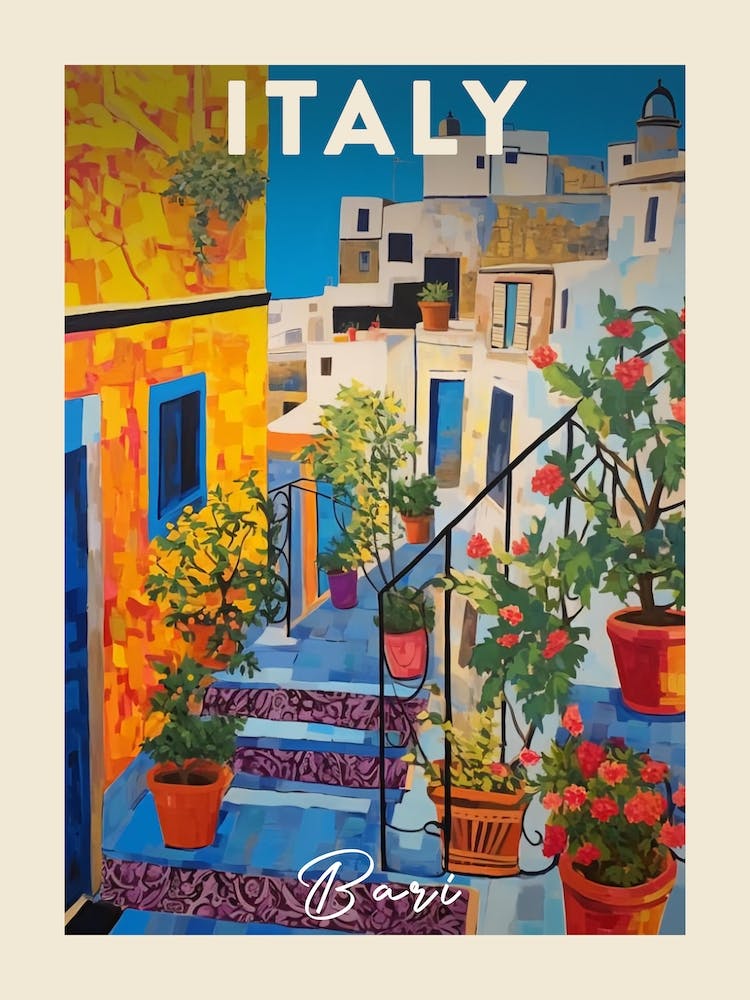 Bari Italy 2 Fauvist Painting  Travel Poster